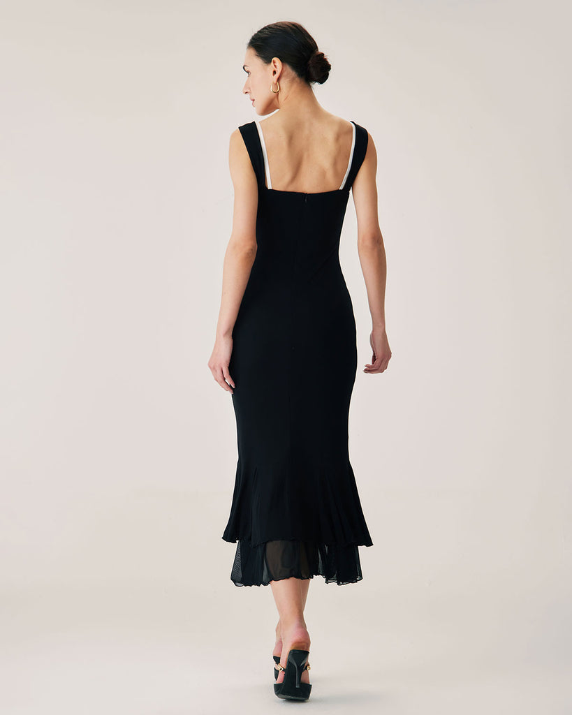 Black Bodycon Slip Maxi Dress