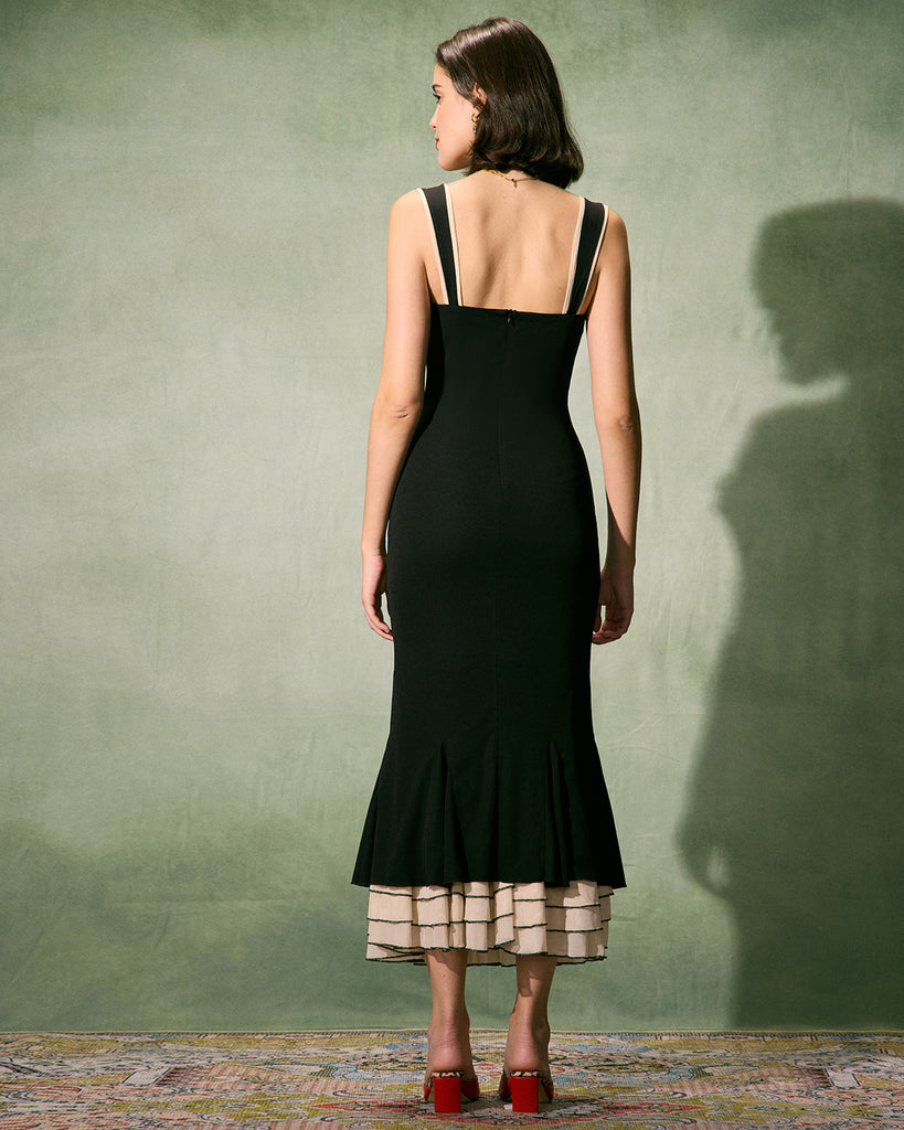 The Black Sweetheart Neck Trumpet Dress Dresses - RIHOAS