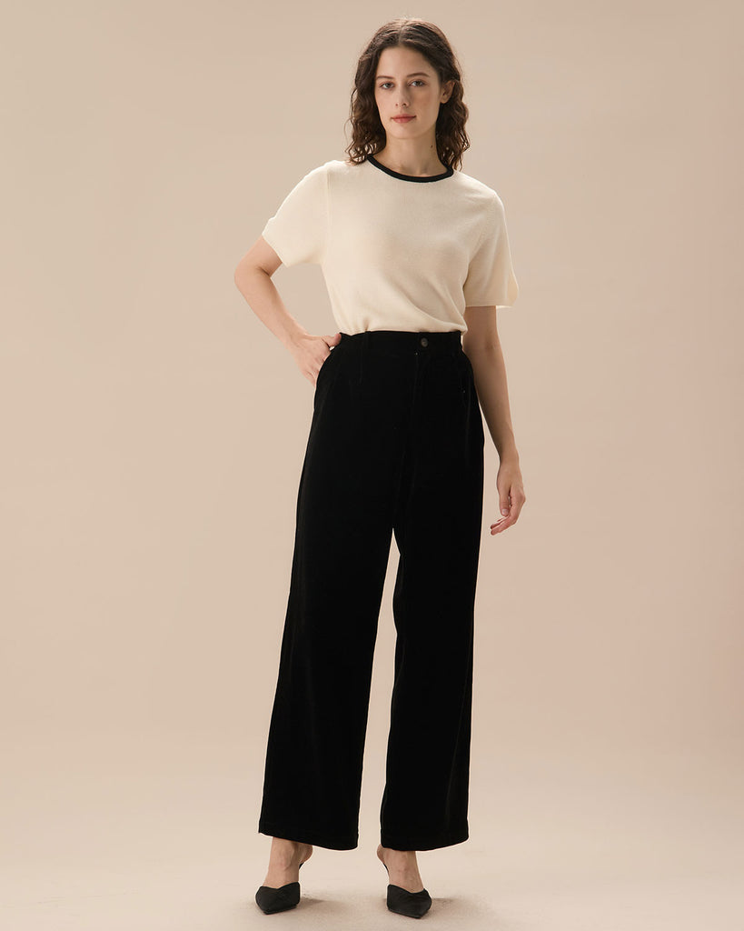 The Pleated Wide Leg Pants Bottoms - RIHOAS