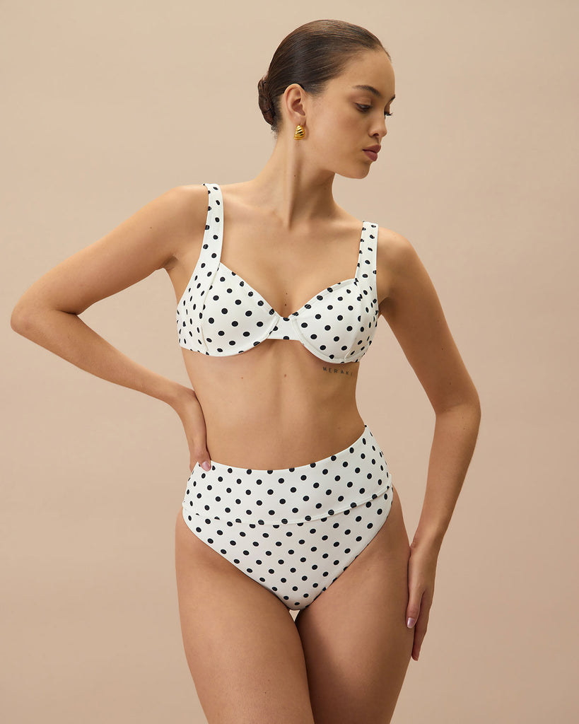 The Polka Dot Underwire Bikini Top Bikinis - RIHOAS