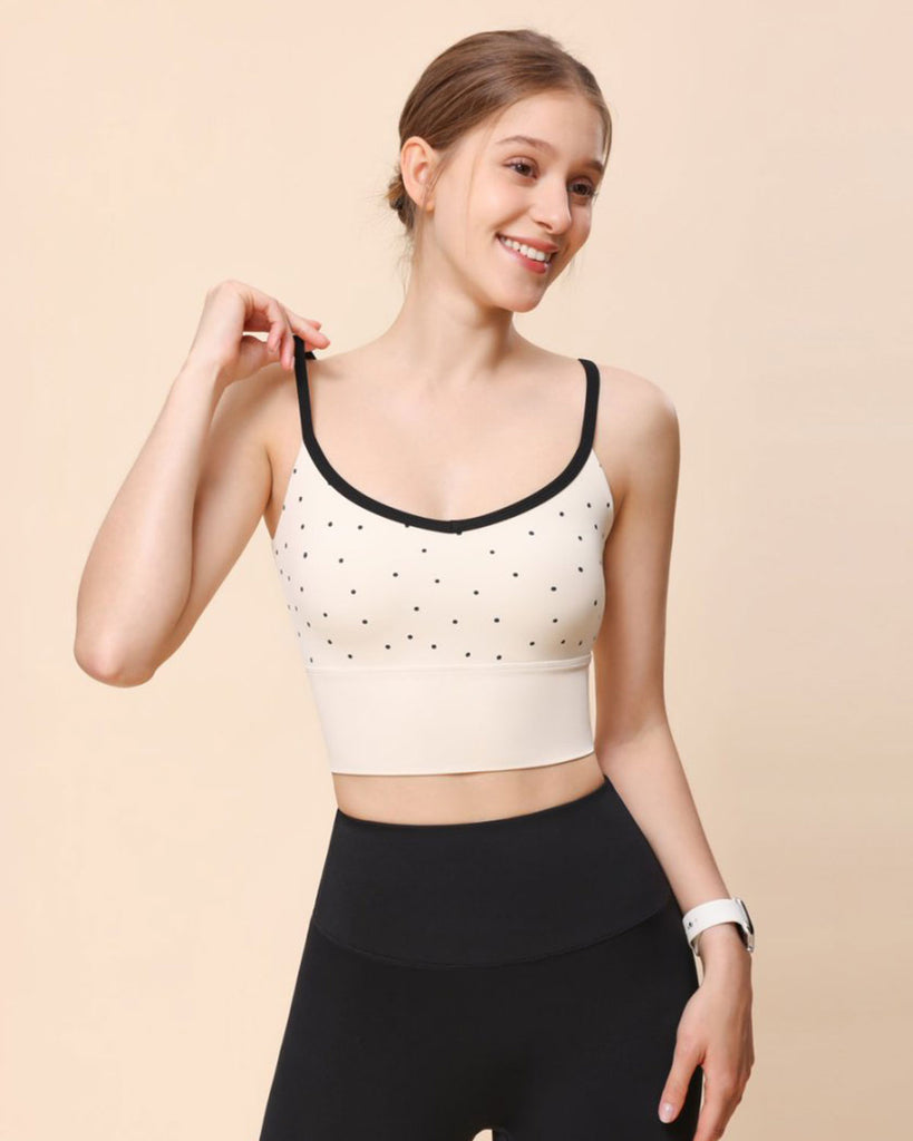 Women Knitted Nylon Yoga Camis Beige Yoga Tops - RIHOAS