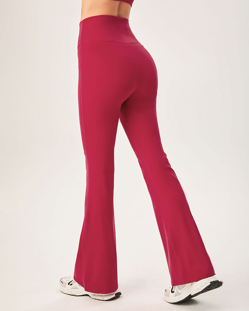 Red High Waisted Sleek Leggings