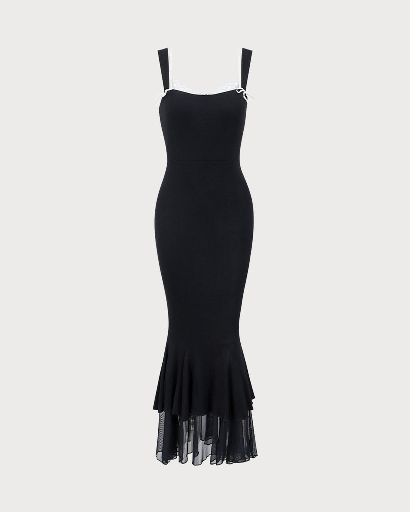 Black Bodycon Slip Maxi Dress