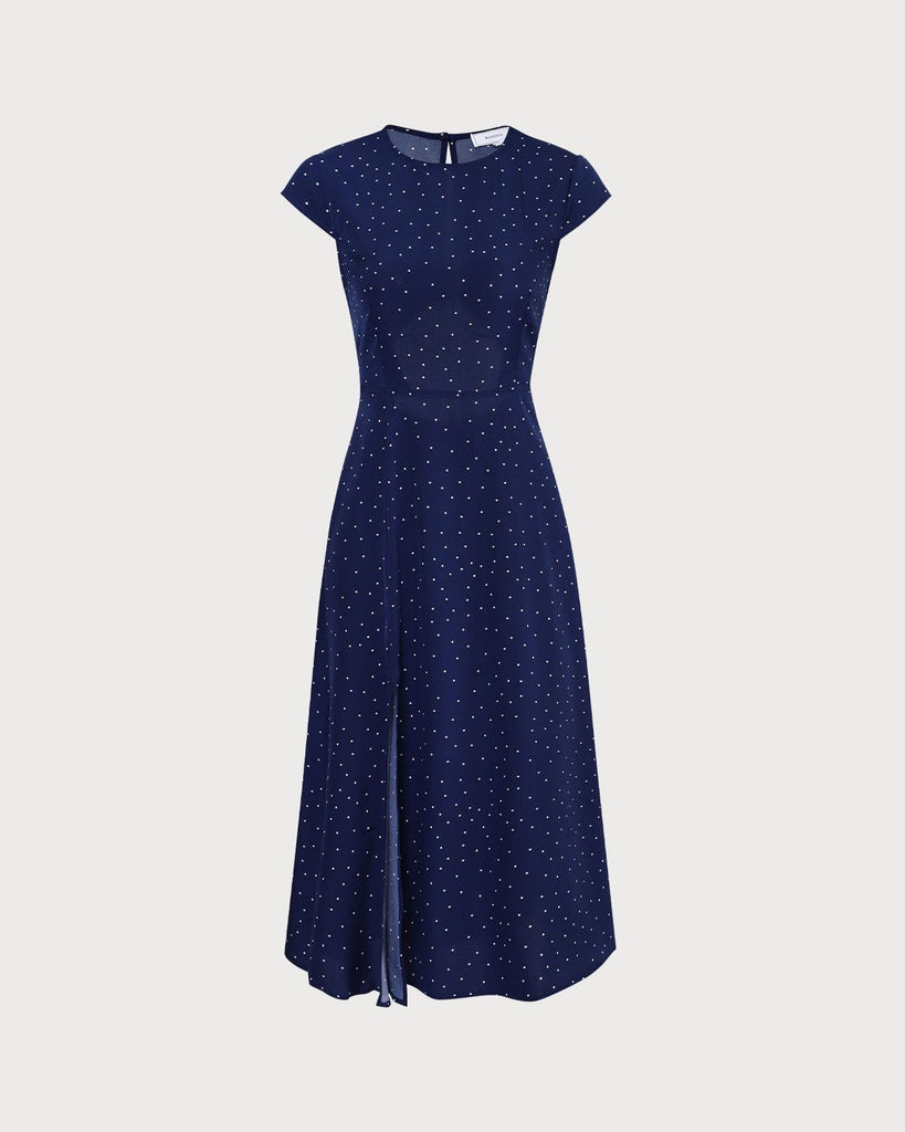 The Round Neck Polka Dot Dress Dresses - RIHOAS