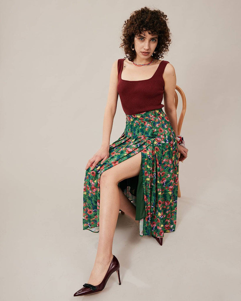 The Pleated Floral Skirt - RIHOAS