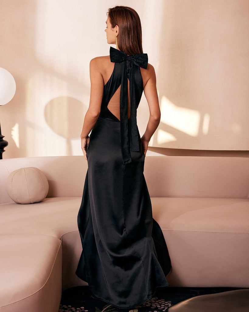 The Halter Neck Backless Maxi Dress Dresses - RIHOAS